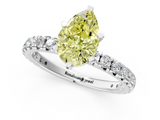 White gold Fancy Yellow Pear  Cut Diamond Pavé Band with Four-Prong Setting_21