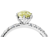 White gold Fancy Yellow Pear  Cut Diamond Pavé Band with Four-Prong Setting_24