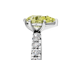 White gold Fancy Yellow Pear  Cut Diamond Pavé Band with Four-Prong Setting_25