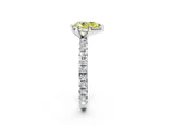 White gold Fancy Yellow Pear  Cut Diamond Pavé Band with Four-Prong Setting_39