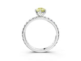 White gold Fancy Yellow Pear  Cut Diamond Pavé Band with Four-Prong Setting_40