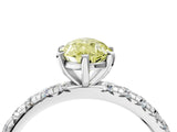 White gold Fancy Yellow Pear  Cut Diamond Pavé Band with Four-Prong Setting_41