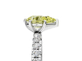 White gold Fancy Yellow Pear  Cut Diamond Pavé Band with Four-Prong Setting_42