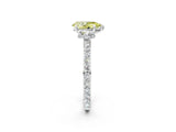 White gold Fancy Yellow Pear Cut Diamond Pavé Engagement Ring with Round  Accents and Prong Setting_107