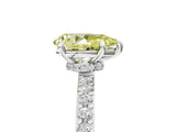 White gold Fancy Yellow Pear Cut Diamond Pavé Engagement Ring with Round  Accents and Prong Setting_110