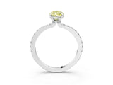 White gold Fancy Yellow Pear Cut Diamond Pavé Engagement Ring with Round  Accents and Prong Setting_114