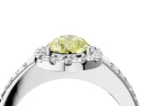 White gold Fancy Yellow Pear Cut Diamond Pavé Halo Ring with Four-Prong Setting_52