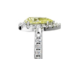 White gold Fancy Yellow Pear Cut Diamond Pavé Halo Ring with Four-Prong Setting_53