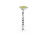 White gold Fancy Yellow Pear Cut Diamond Pavé Solitaire Engagement Ring with Four-Prong Setting_93