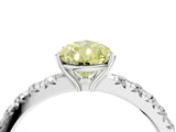White gold Fancy Yellow Pear Cut Diamond Pavé Solitaire Engagement Ring with Four-Prong Setting_95
