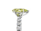 White gold Fancy Yellow Pear Cut Diamond Pavé Solitaire Engagement Ring with Four-Prong Setting_96