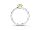 White gold Fancy Yellow Pear Cut Diamond Pavé Solitaire Engagement Ring with Four-Prong Setting_98