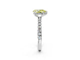 White gold Fancy Yellow Pear Cut Diamond Pave Band Solitaire Ring with Round  and Prong Setting_144