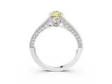 White gold Fancy Yellow Pear  Cut Diamond Pave Band with Four-Prong Setting_40