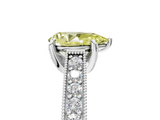 White gold Fancy Yellow Pear  Cut Diamond Pave Band with Four-Prong Setting_42