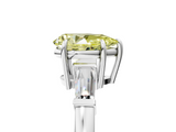 White gold Fancy Yellow Pear  Cut Diamond Ring with Tapered Baguette Side Stones in Four-Prong Setting_8
