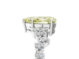 White gold Fancy Yellow Pear Cut Diamond Scattered Round Accent Ring with Prong Setting_18
