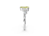 White gold Fancy Yellow Pear Cut Diamond Scattered Round Accent Ring with Prong Setting_39
