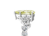 White gold Fancy Yellow Pear Cut Diamond Scattered Round Accent Ring with Prong Setting_42