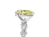 White gold Fancy Yellow Pear Cut Diamond Side Stone Solitaire Ring with Round  and Four-Prong Setting_158