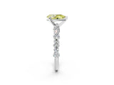White gold Fancy Yellow Pear Cut Diamond Side Stone Solitaire Ring with Round  and Four-Prong Setting_26