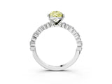 White gold Fancy Yellow Pear Cut Diamond Side Stone Solitaire Ring with Round  and Four-Prong Setting_27