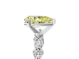 White gold Fancy Yellow Pear Cut Diamond Side Stone Solitaire Ring with Round  and Four-Prong Setting_29