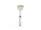 White gold Fancy Yellow Pear Cut Diamond Solitaire Celtic Knot Ring with Four-Prong Setting_55