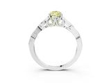 White gold Fancy Yellow Pear Cut Diamond Solitaire Celtic Knot Ring with Four-Prong Setting_56
