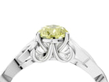 White gold Fancy Yellow Pear Cut Diamond Solitaire Celtic Knot Ring with Four-Prong Setting_57