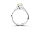 White gold Fancy Yellow Pear Cut Diamond Solitaire Engagement Ring with Cathedral Setting and Four-Prong Mount_178