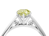 White gold Fancy Yellow Pear Cut Diamond Solitaire Engagement Ring with Cathedral Setting and Four-Prong Mount_178