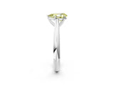 White gold Fancy Yellow Pear Cut Diamond Solitaire Engagement Ring with Cathedral Setting and Four-Prong Mount_29