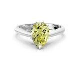 White gold Fancy Yellow Pear Cut Diamond Solitaire Engagement Ring with Cathedral Setting and Four-Prong Mount_33