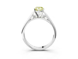 White gold Fancy Yellow Pear Cut Diamond Solitaire Engagement Ring with Cathedral Setting and Four-Prong Mount_36