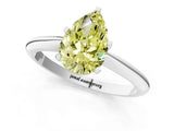 White gold Fancy Yellow Pear Cut Diamond Solitaire Engagement Ring with Classic Band and Four-Prong Setting_100