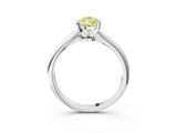 White gold Fancy Yellow Pear Cut Diamond Solitaire Engagement Ring with Classic Band and Four-Prong Setting_102