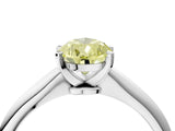 White gold Fancy Yellow Pear Cut Diamond Solitaire Engagement Ring with Classic Band and Four-Prong Setting_103