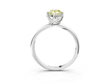 White gold Fancy Yellow Pear Cut Diamond Solitaire Engagement Ring with Four-Prong Setting and Classic Band_23