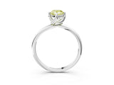 White gold Fancy Yellow Pear Cut Diamond Solitaire Engagement Ring with Four-Prong Setting and Classic Band_47