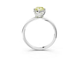 White gold Fancy Yellow Pear Cut Diamond Solitaire Engagement Ring with Four-Prong Setting and Classic Band_59
