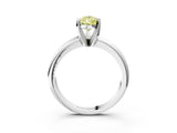 White gold Fancy Yellow Pear Cut Diamond Solitaire Engagement Ring with Round Band and Four-Prong Setting_181