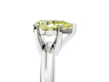 White gold Fancy Yellow Pear Cut Diamond Solitaire Engagement Ring with Round Band and Four-Prong Setting_184