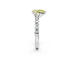 White gold Fancy Yellow Pear Cut Diamond Solitaire Pavé Engagement Ring with Round Band and Prong Setting_15