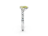 White gold Fancy Yellow Pear Cut Diamond Solitaire Pavé Engagement Ring with Round Band and Prong Setting_63