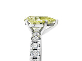 White gold Fancy Yellow Pear Cut Diamond Solitaire Pavé Engagement Ring with Round Band and Prong Setting_66