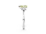 White gold Fancy Yellow Pear Cut Diamond Solitaire Ring with Classic Band and Four-Prong Setting_2