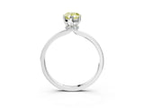 White gold Fancy Yellow Pear Cut Diamond Solitaire Ring with Classic Band and Four-Prong Setting_3