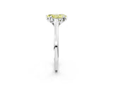 White gold Fancy Yellow Pear Cut Diamond Solitaire Ring with Flower Prong Setting and Classic Band_32