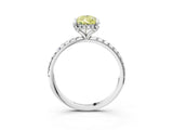 White gold Fancy Yellow Pear Cut Diamond Solitaire Ring with Four-Prong Setting and Pavé Band_42